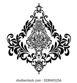 Vintage baroque frame scroll ornament engraving border floral retro pattern antique style acanthus foliage swirl decorative design element filigree calligraphy.