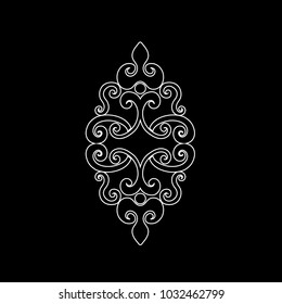 Vintage baroque frame scroll ornament engraving border floral retro pattern antique style acanthus foliage swirl decorative design element filigree calligraphy.