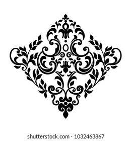 Vintage baroque frame scroll ornament engraving border floral retro pattern.