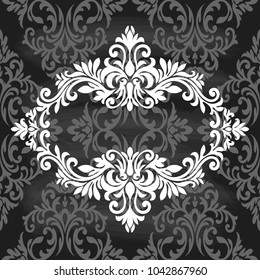 Vintage baroque frame scroll ornament engraving border floral retro pattern antique style acanthus foliage swirl decorative design element filigree calligraphy vector
