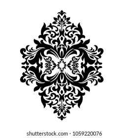 Vintage baroque frame scroll ornament engraving border floral retro pattern antique style acanthus foliage swirl decorative design element filigree calligraphy - vector
