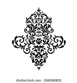 Vintage baroque frame scroll ornament engraving border floral retro pattern antique style acanthus foliage swirl decorative design element filigree calligraphy wedding - vector on a white background.