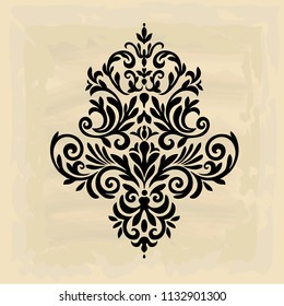 Vintage baroque frame scroll ornament engraving border floral retro pattern antique style acanthus foliage swirl decorative design element filigree calligraphy. 