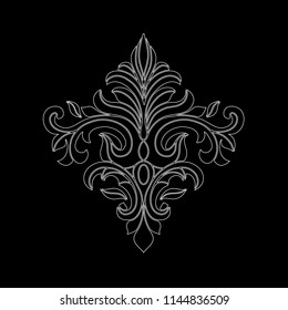 Vintage baroque frame scroll ornament engraving border floral retro pattern antique style acanthus foliage swirl decorative design element filigree calligraphy.