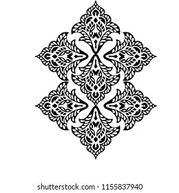 Vintage baroque frame scroll ornament engraving border floral retro pattern antique style acanthus foliage swirl decorative design element filigree calligraphy. 