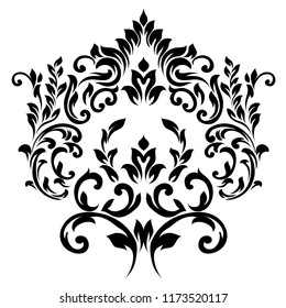 Vintage baroque frame scroll ornament engraving border floral retro pattern antique style acanthus foliage swirl decorative design element filigree calligraphy. 