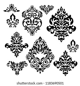 Vintage baroque frame scroll ornament engraving border floral retro pattern antique style acanthus foliage swirl decorative design element filigree calligraphy. 