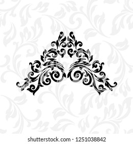 Vintage baroque frame scroll ornament engraving border floral retro pattern antique style acanthus foliage swirl decorative design element filigree calligraphy.