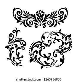 Vintage Baroque Frame Scroll Ornament Engraving Stock Vector (Royalty ...