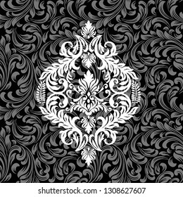 Vintage baroque frame scroll ornament engraving border floral retro pattern antique style acanthus foliage swirl decorative design element filigree calligraphy.