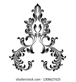 Vintage baroque frame scroll ornament engraving border floral retro pattern antique style acanthus foliage swirl decorative design element filigree calligraphy.