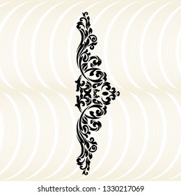 Vintage baroque frame scroll ornament engraving border floral retro pattern antique style acanthus foliage swirl decorative design element filigree calligraphy. 