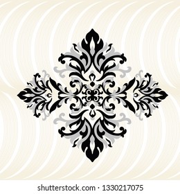 Vintage baroque frame scroll ornament engraving border floral retro pattern antique style acanthus foliage swirl decorative design element filigree calligraphy. 