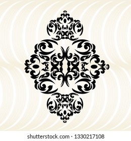 Vintage baroque frame scroll ornament engraving border floral retro pattern antique style acanthus foliage swirl decorative design element filigree calligraphy. 