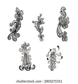 Vintage baroque frame scroll ornament engraving border floral retro pattern antique style acanthus foliage swirl decorative design element filigree calligraphy vector