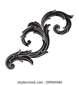 Baroque Vector Set Vintage Elements Design Stock Vector (Royalty Free ...