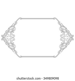 Vintage baroque frame scroll ornament engraving border floral retro pattern antique style acanthus foliage swirl decorative design element filigree calligraphy vector | damask - stock vector