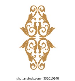 Vintage baroque frame scroll ornament engraving border floral retro pattern antique style acanthus foliage swirl decorative design element filigree calligraphy vector | damask - stock vector