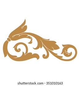 Vintage baroque frame scroll ornament engraving border floral retro pattern antique style acanthus foliage swirl decorative design element filigree calligraphy vector | damask - stock vector