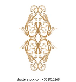 Vintage baroque frame scroll ornament engraving border floral retro pattern antique style acanthus foliage swirl decorative design element filigree calligraphy vector | damask - stock vector