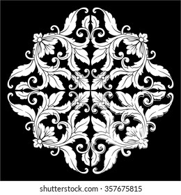 Vintage baroque frame scroll ornament engraving border floral retro pattern antique style acanthus foliage swirl decorative design element filigree calligraphy vector | chalkboard ornaments
