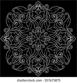 Vintage baroque frame scroll ornament engraving border floral retro pattern antique style acanthus foliage swirl decorative design element filigree calligraphy vector | chalkboard ornaments