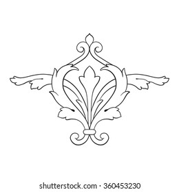 Vintage baroque frame scroll ornament engraving border floral retro pattern antique style acanthus foliage swirl decorative design element filigree calligraphy vector