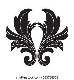 Vintage baroque frame scroll ornament engraving border floral retro pattern antique style acanthus foliage swirl decorative design element filigree calligraphy vector