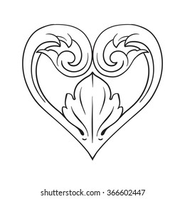Vintage baroque frame scroll ornament engraving border floral retro pattern antique style acanthus foliage swirl decorative design element filigree calligraphy vector
