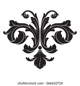 Vintage Baroque Frame Scroll Ornament Engraving Stock Vector (Royalty ...