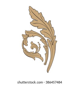 Vintage baroque frame scroll ornament engraving border floral retro pattern antique style acanthus foliage swirl decorative design element filigree calligraphy vector | damask - stock vector
