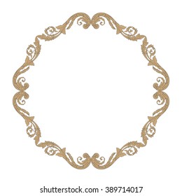Vintage baroque frame scroll ornament engraving border floral retro pattern antique style acanthus foliage swirl decorative design element filigree calligraphy vector | damask - stock vector