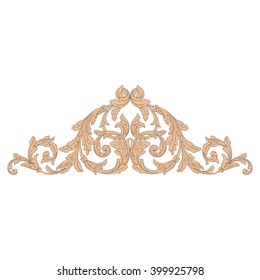Vintage baroque frame scroll ornament engraving border floral retro pattern antique style acanthus foliage swirl decorative design element filigree calligraphy vector | damask - stock vector