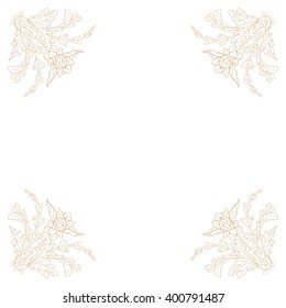Vintage baroque frame scroll ornament engraving border floral retro pattern antique style acanthus foliage swirl decorative design element filigree calligraphy vector | damask - stock vector