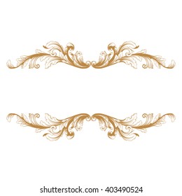 Vintage baroque frame scroll ornament engraving border floral retro pattern antique style acanthus foliage swirl decorative design element filigree calligraphy wedding 