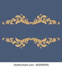 Vintage baroque frame scroll ornament engraving border floral retro pattern antique style acanthus foliage swirl decorative design element filigree calligraphy wedding 