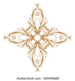 Vintage baroque frame scroll ornament engraving border floral retro pattern antique style acanthus foliage swirl decorative design element filigree calligraphy wedding 