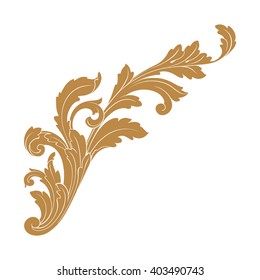 Vintage baroque frame scroll ornament engraving border floral retro pattern antique style acanthus foliage swirl decorative design element filigree calligraphy wedding 
