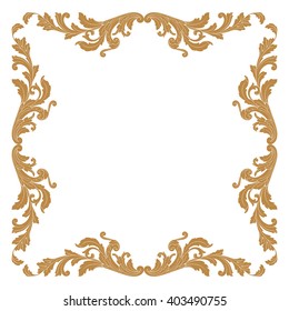 Vintage baroque frame scroll ornament engraving border floral retro pattern antique style acanthus foliage swirl decorative design element filigree calligraphy wedding 