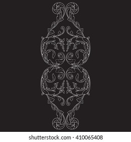 Vintage baroque frame scroll ornament engraving border floral retro pattern antique style acanthus foliage swirl decorative design element filigree calligraphy wedding