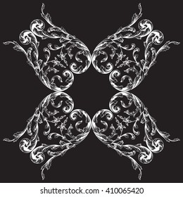 Vintage baroque frame scroll ornament engraving border floral retro pattern antique style acanthus foliage swirl decorative design element filigree calligraphy wedding