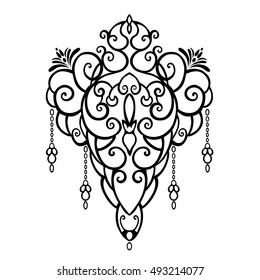 Vintage baroque frame scroll ornament engraving border floral retro pattern antique style acanthus foliage swirl decorative design element filigree calligraphy wedding - vector