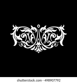 Vintage baroque frame scroll ornament engraving border floral retro pattern antique style acanthus foliage swirl decorative design element filigree calligraphy vector 