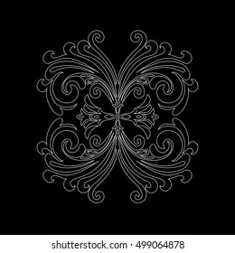 vintage baroque frame scroll ornament engraving border floral retro pattern antique style acanthus foliage swirl decorative design element filigree calligraphy