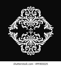 Vintage baroque frame scroll ornament engraving border floral retro pattern antique style acanthus foliage swirl decorative design element filigree calligraphy wedding - vector