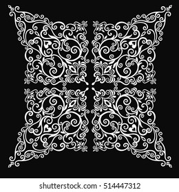Vintage baroque frame scroll ornament illustration