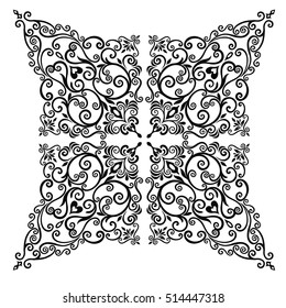 Vintage baroque frame scroll ornament illustration