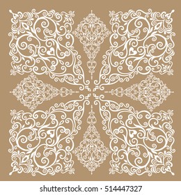 Vintage baroque frame scroll ornament illustration