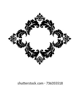 Vintage baroque frame scroll ornament engraving border floral retro pattern antique style acanthus foliage swirl decorative design element filigree calligraphy wedding - vector.