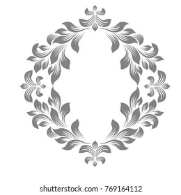 Vintage baroque frame scroll ornament engraving border floral retro pattern antique style acanthus foliage swirl decorative design element filigree calligraphy wedding - vector